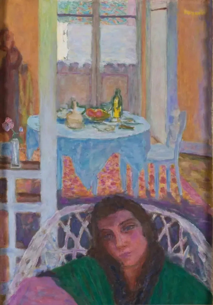 Interiör med en kvinna i en rottingfåtölj - Pierre Bonnard