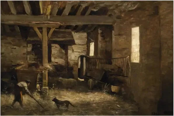 Inre av en fårstuga - Jean-Baptiste Camille Corot