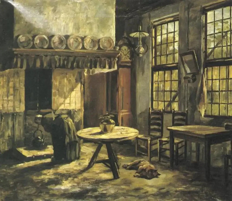 Inredning av bondgård med öppen spis i Achterhoek - Piet Mondrian