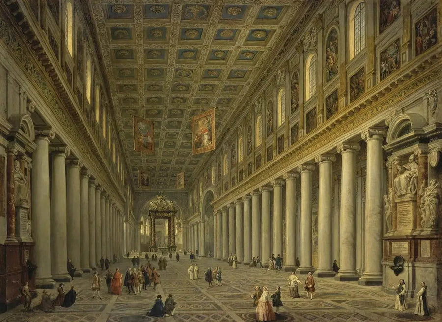 Interiör av basilikan Santa Maria Maggiore i Rom - Giovanni Paolo Panini