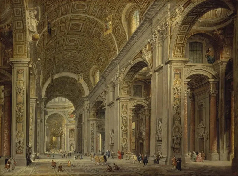 Interiör av Sankt Peterskyrkan i Rom - Giovanni Paolo Panini