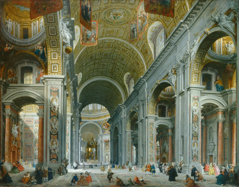 Interiör av Sankt Peter, Rom - Giovanni Paolo Panini