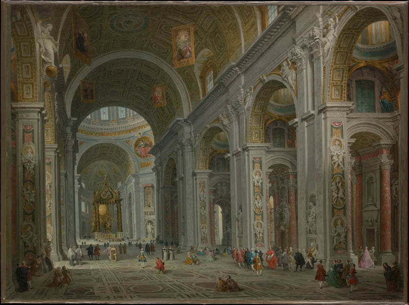 Interiör av Sankt Peter, Rom - Giovanni Paolo Panini