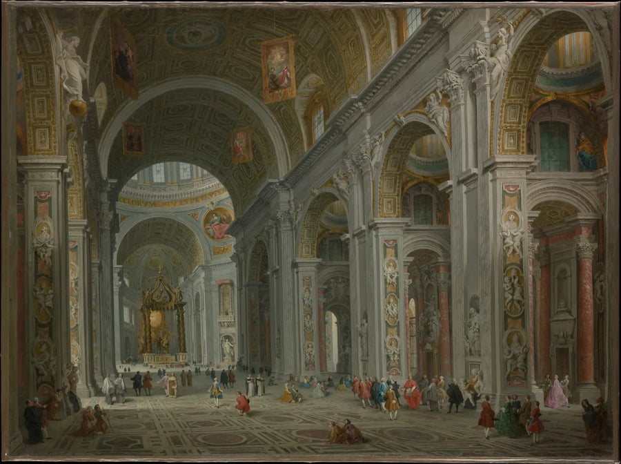 Interiör av Sankt Peter, Rom - Giovanni Paolo Panini