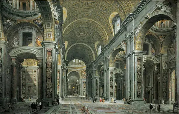 Interiör av Sankt Peter, Rom - Giovanni Paolo Panini