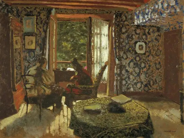 Interiör. Madame Vuillard och mormor Roussel vid Étang-la-Ville - Édouard Vuillard