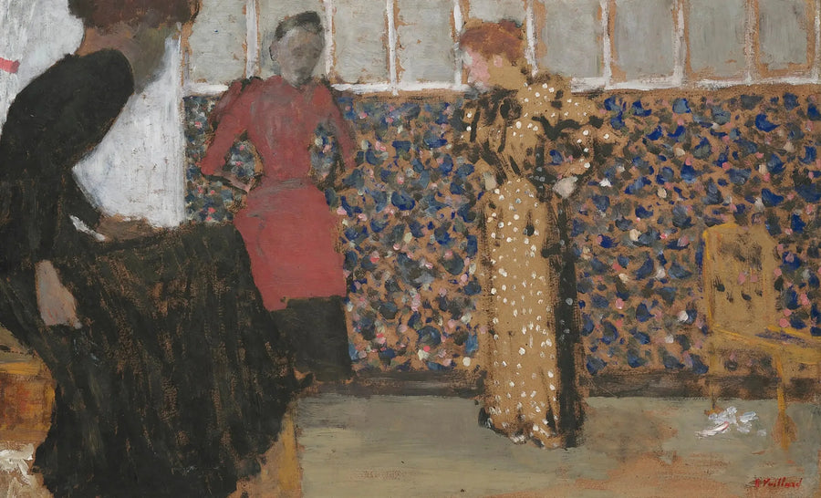 Interiör, tre kvinnor i samtal - Édouard Vuillard