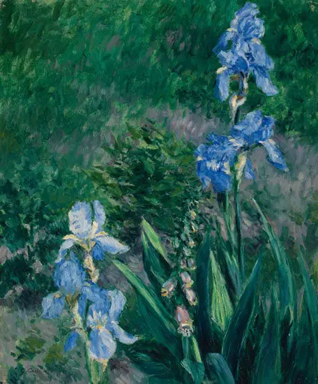 Blå iris, trädgården i Petit Gennevilliers - Gustave Caillebotte