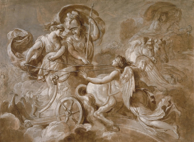 Iris som närmar sig Athena och Hera - Louis Jean François Lagrenée