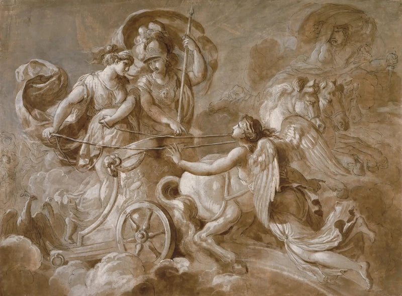 Iris som närmar sig Athena och Hera - Louis Jean François Lagrenée