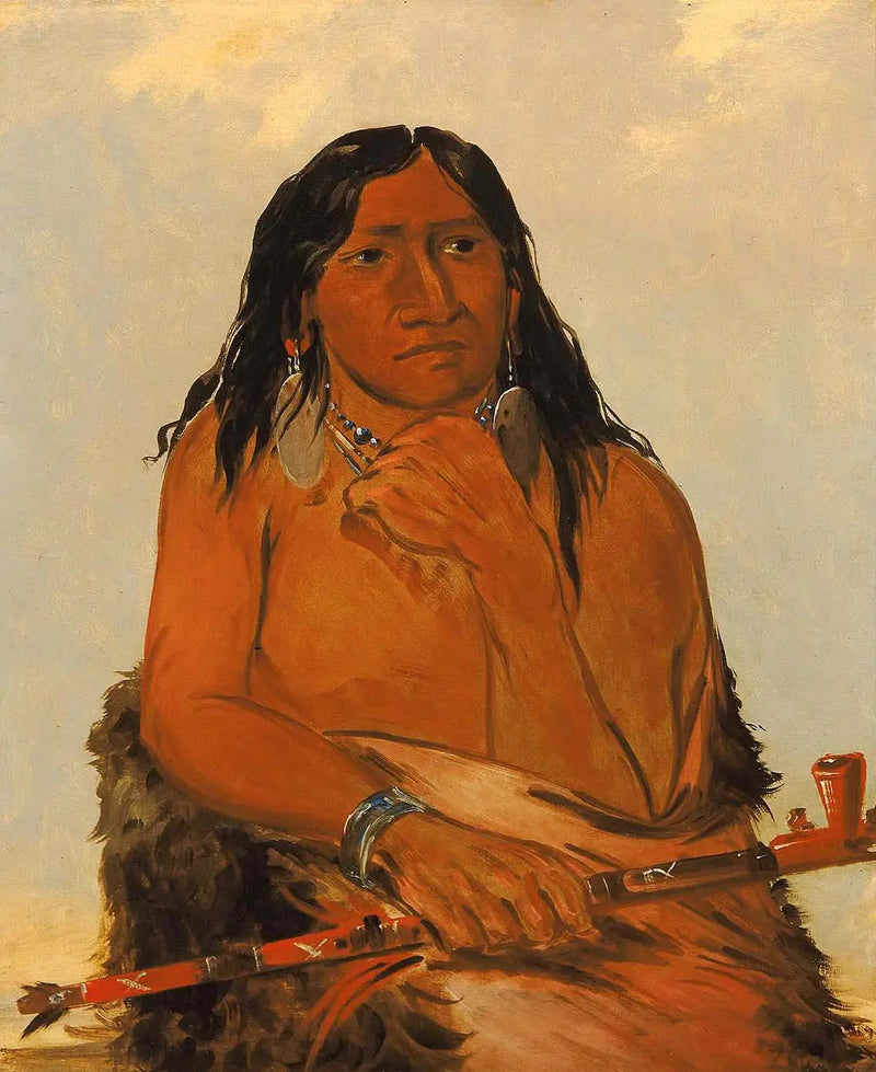 Is-sa-wáh-tám-ah, varg med hår, en chef - George Catlin