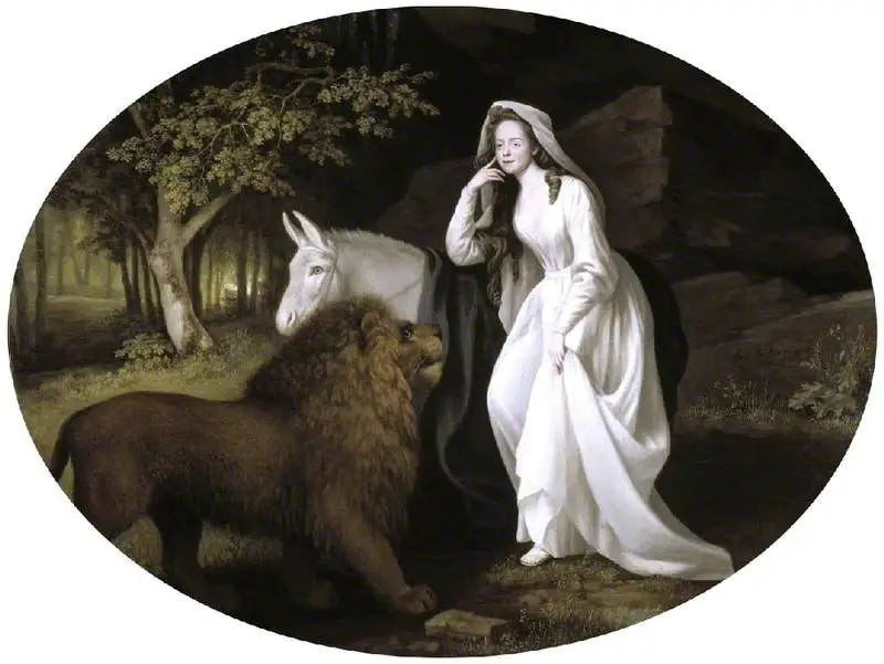 Isabella Saltonstall i rollen som Una i «Faerie Queene» av Spenser - George Stubbs