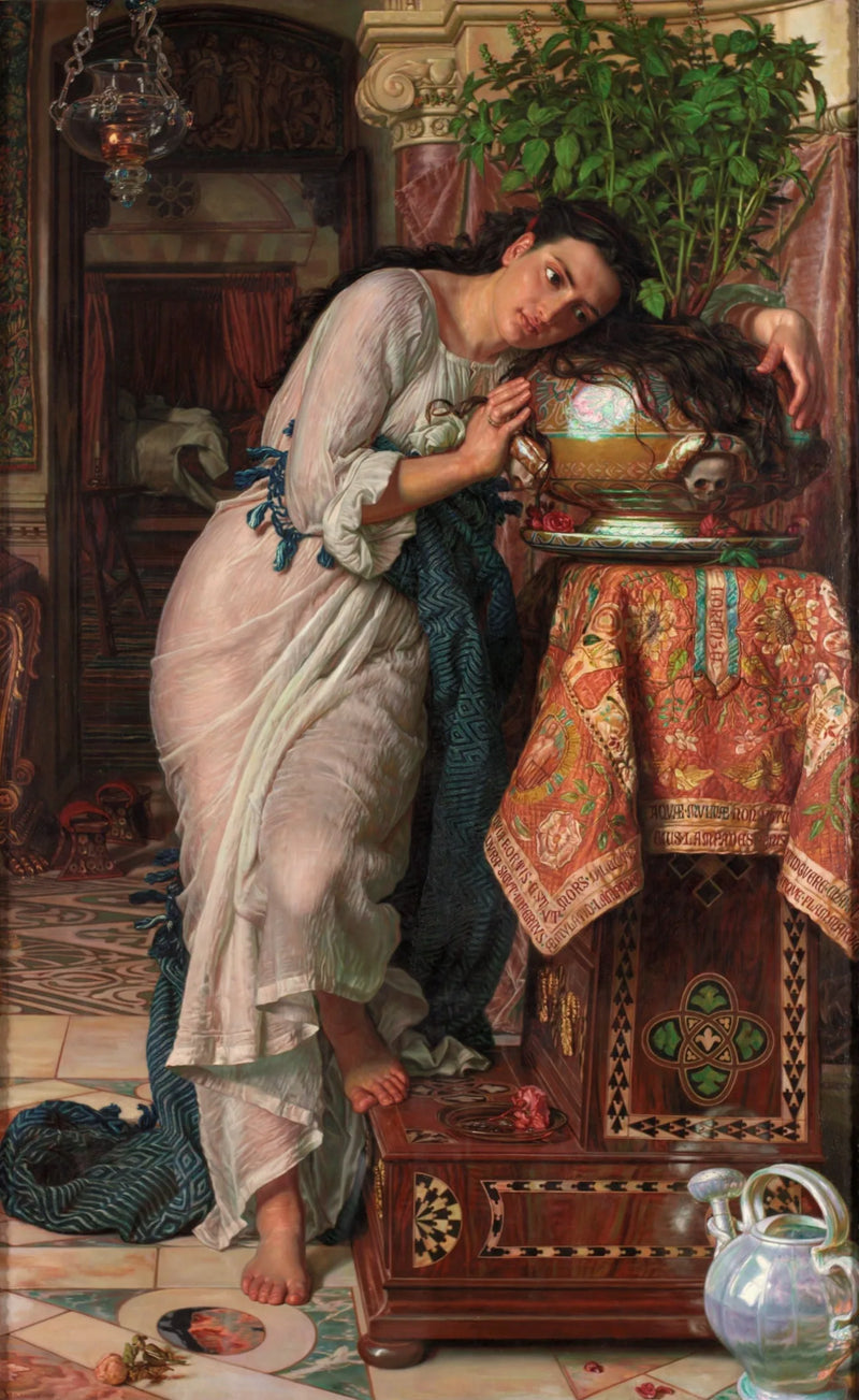 Isabelle och basilika-krukan - William Holman Hunt