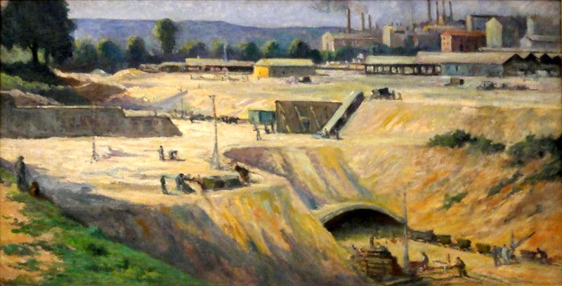 Issy-les-Moulineaux, byggarbetsplats för tunnelbanan - Maximilien Luce