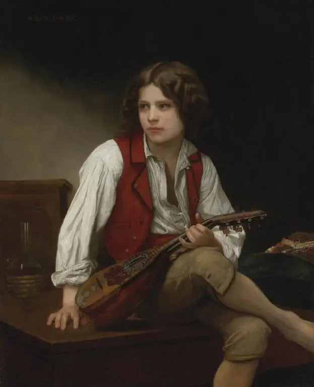 Italien med mandolin - Bouguereau