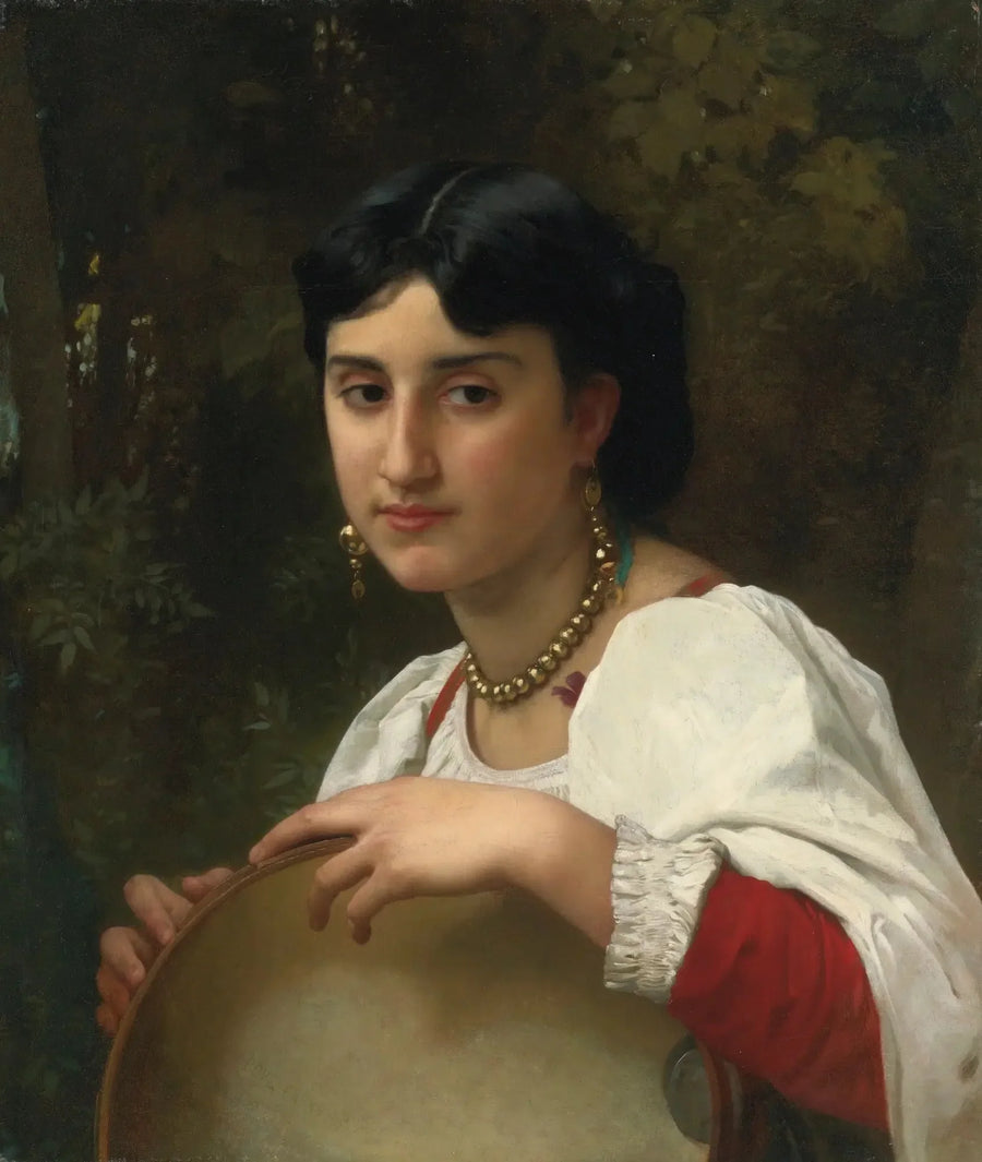 Italiensk med tamburin - Bouguereau