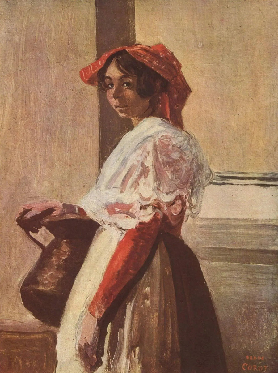 Italiensk med kruka - Jean-Baptiste Camille Corot