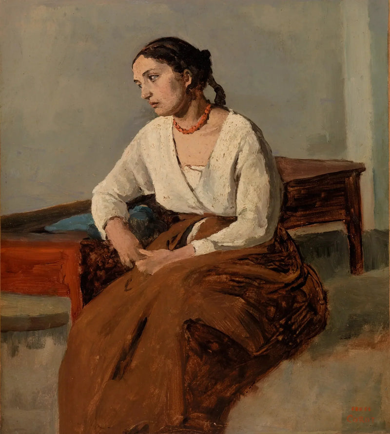 Melankolisk italienska (Rom) - Jean-Baptiste Camille Corot