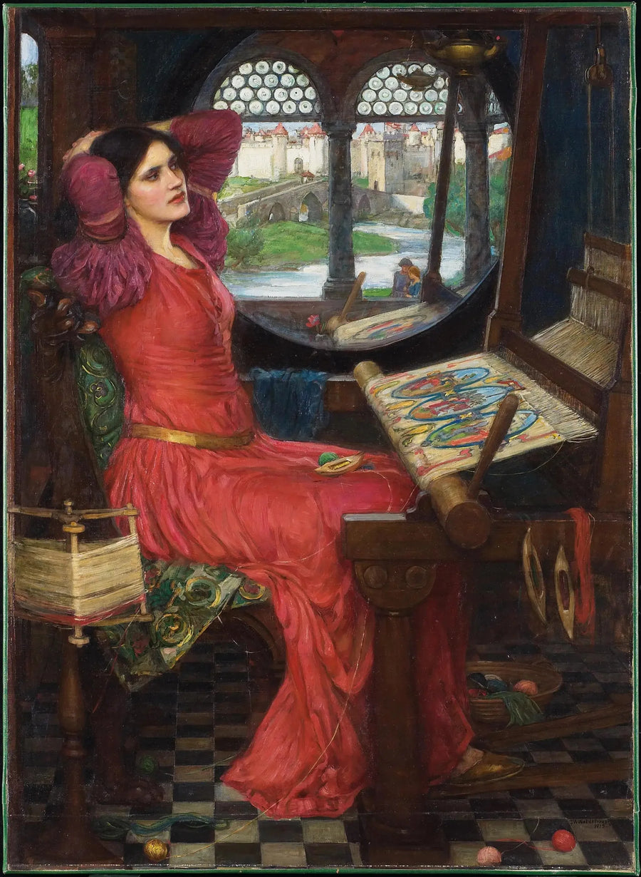 "Jag är halvvägs trött på skuggorna," sa Damen från Shalott - John William Waterhouse