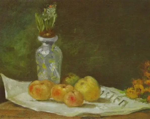 Hyacint och äpplen på en tidning - Paul Gauguin