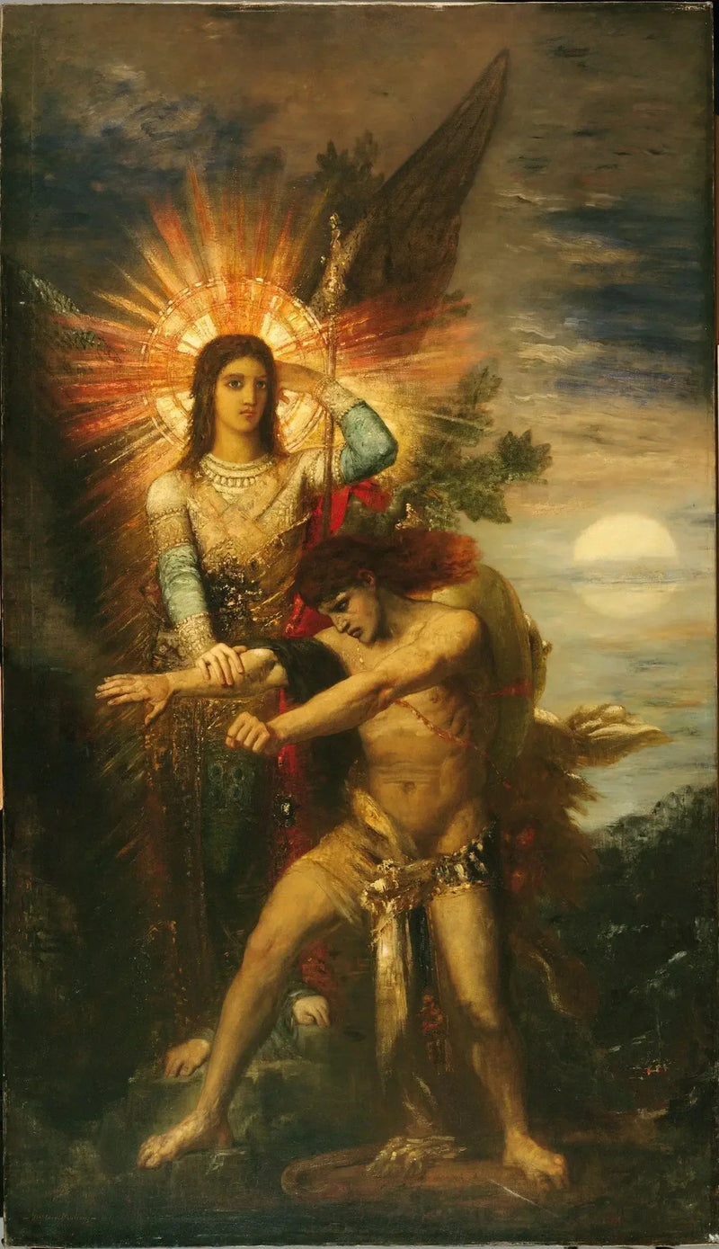 Jacob och Ängeln - Gustave Moreau