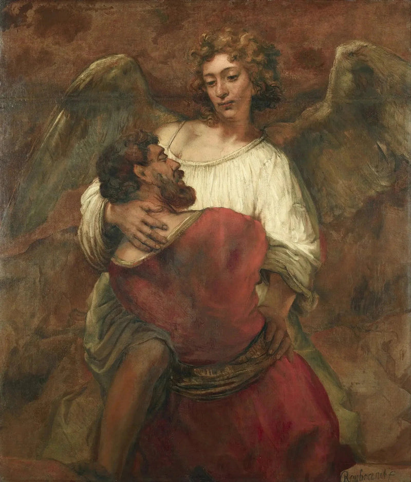 Jakobs kamp med ängeln - Rembrandt