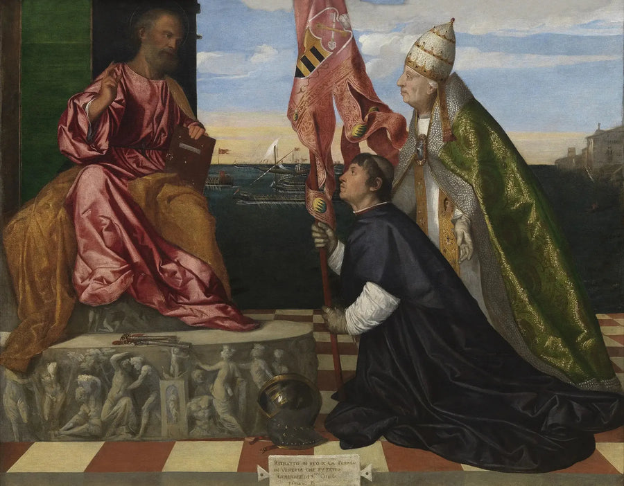 Jacopo Pesaro som presenterar påven Alexander VI för Sankt Peter - Titian