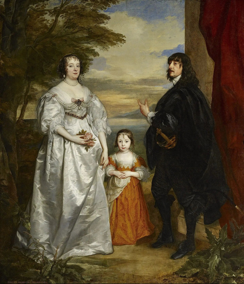 James, sjunde earl av Derby, hans dam och deras barn - Antoine van Dyck