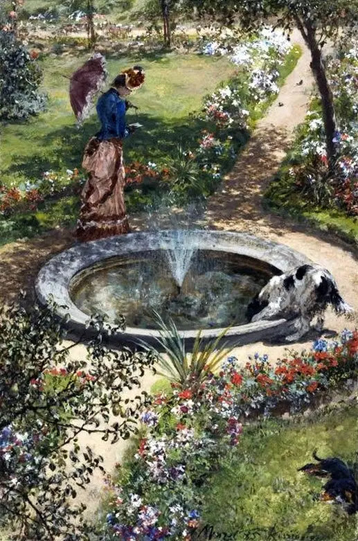Trädgård i Kissingen. - Adolph von Menzel