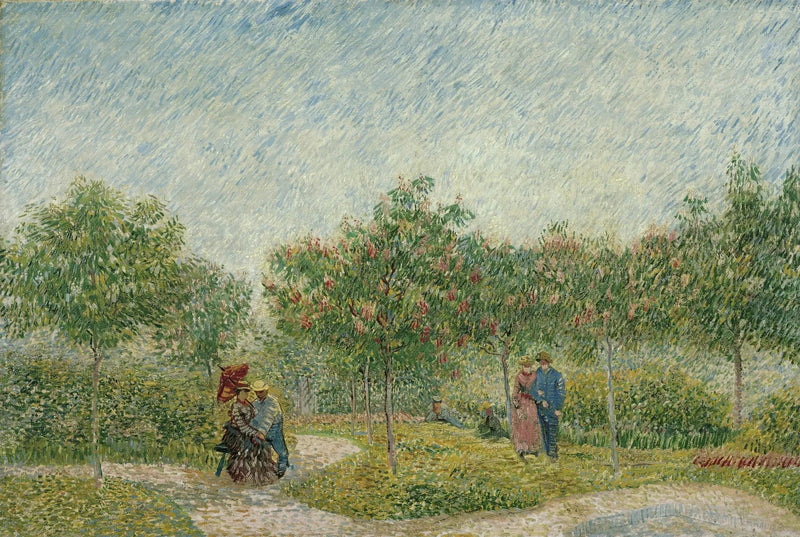 Trädgård i Montmartre med älskande - Vincent van Gogh