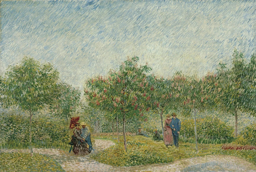 Trädgård i Montmartre med älskande - Vincent van Gogh