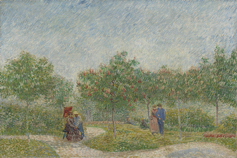 Trädgård i Montmartre med älskande - Vincent van Gogh