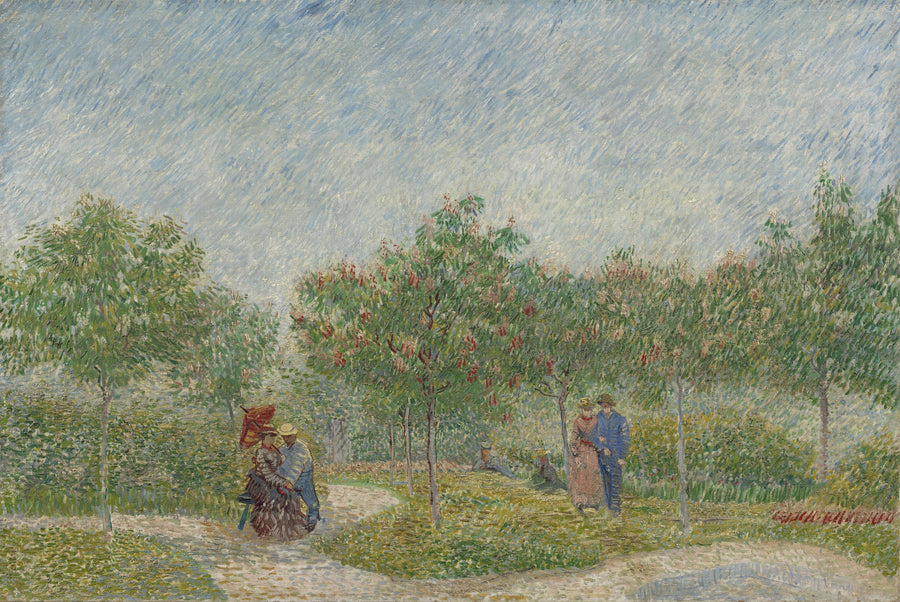 Trädgård i Montmartre med älskande - Vincent van Gogh