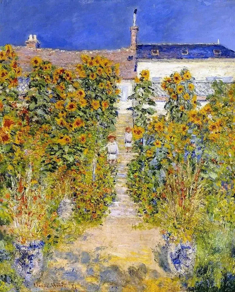 Konstnärens trädgård i Vétheuil W684 - Claude Monet