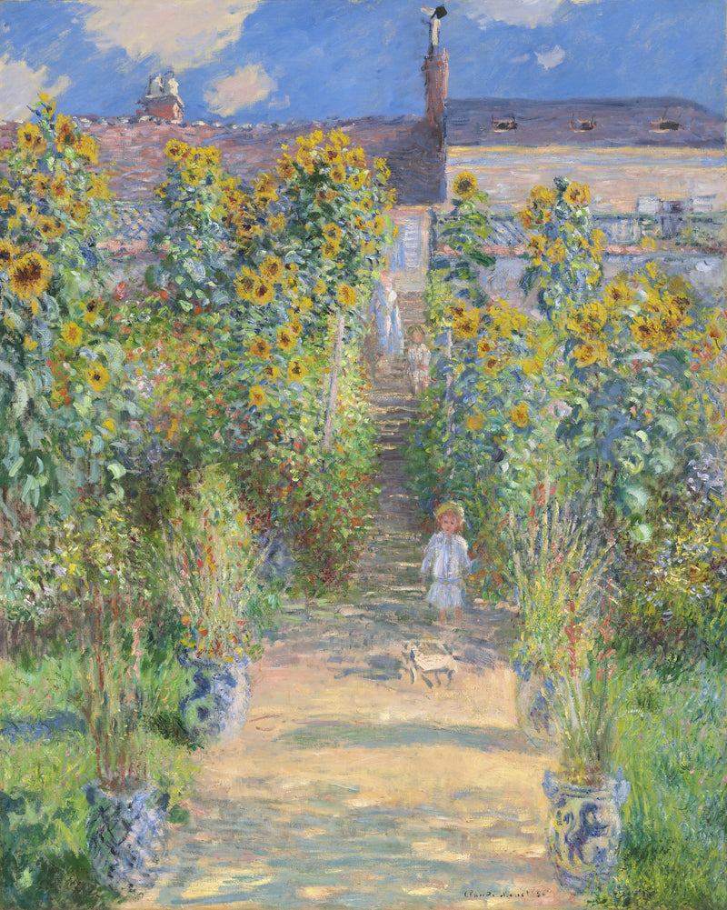Konstnärens trädgård i Vétheuil W685 - Claude Monet