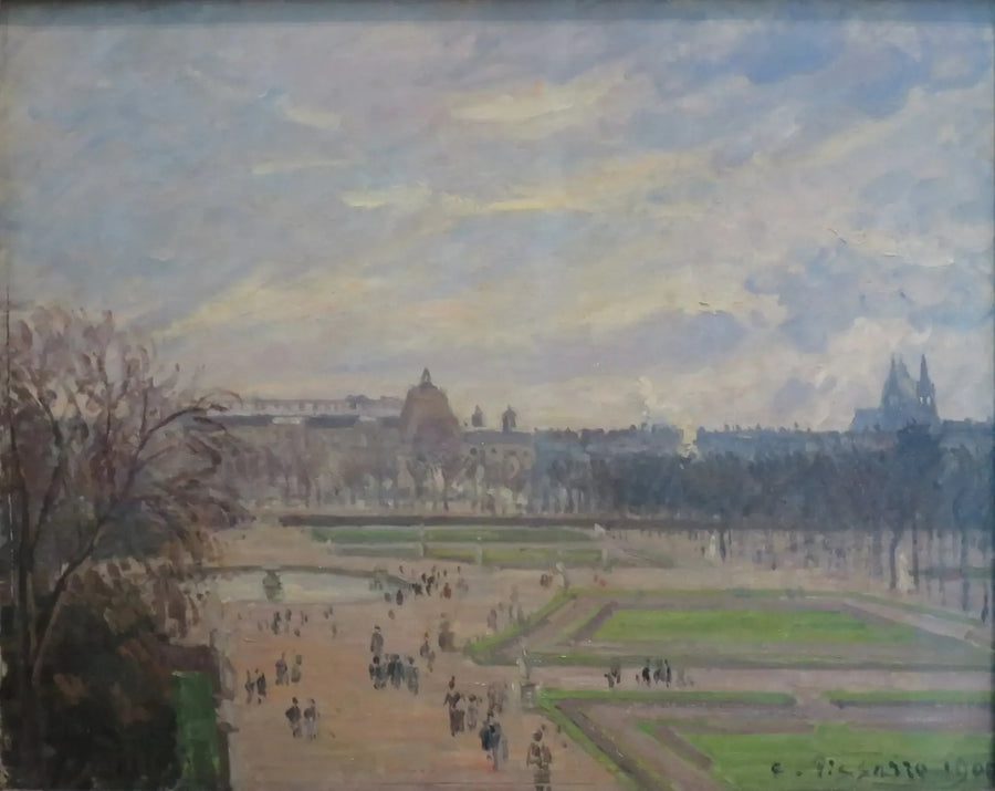 Tuilerieträdgården, molnigt och ljust - Camille Pissarro