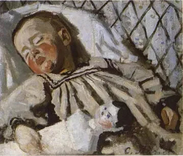 Jean Monet sovande - Claude Monet