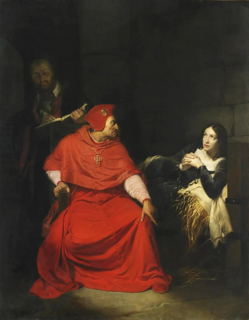 Jeanne d'Arc, sjuk, visas i sitt fängelse av kardinalen av Winchester - Paul Delaroche