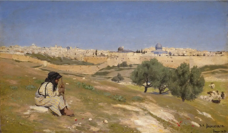 Jerusalem sett från sydost - H. A. Brendekilde