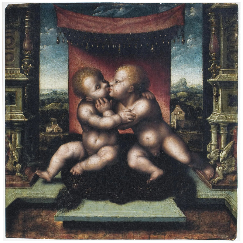 Jesus Kristus och Johannes Döparen som barn, andra kvartalet av 1500-talet - Joos van Cleve