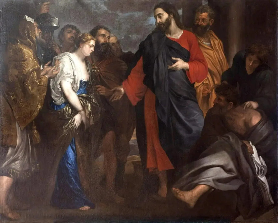 Jesus och den adulterouska kvinnan - Antoine van Dyck
