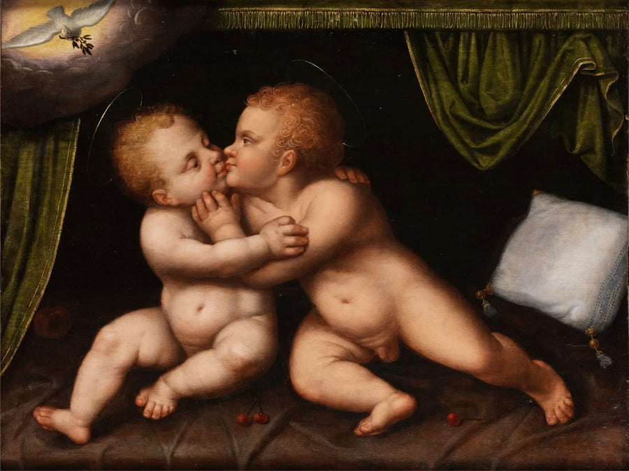Jesus och helige Johannes Döparen barn - Joos van Cleve