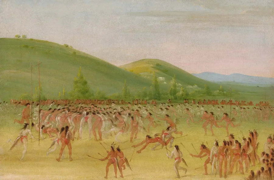 Choctawernas bollspel – Ball Down - George Catlin