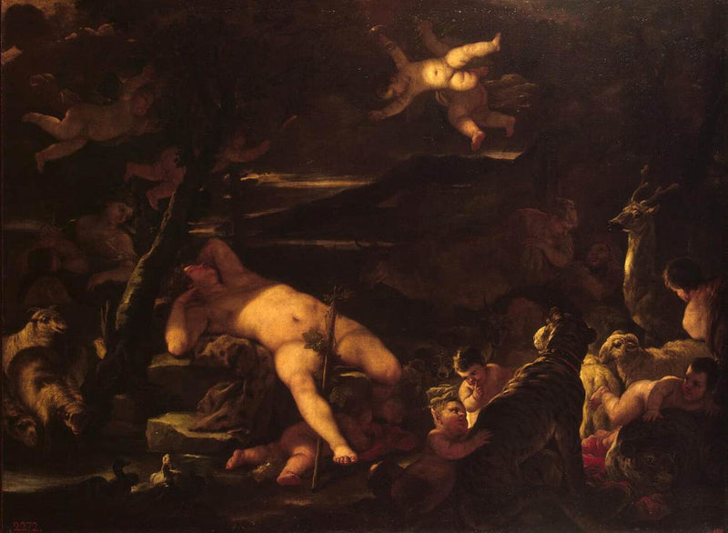 Ung Bacchus sovande - Luca Giordano