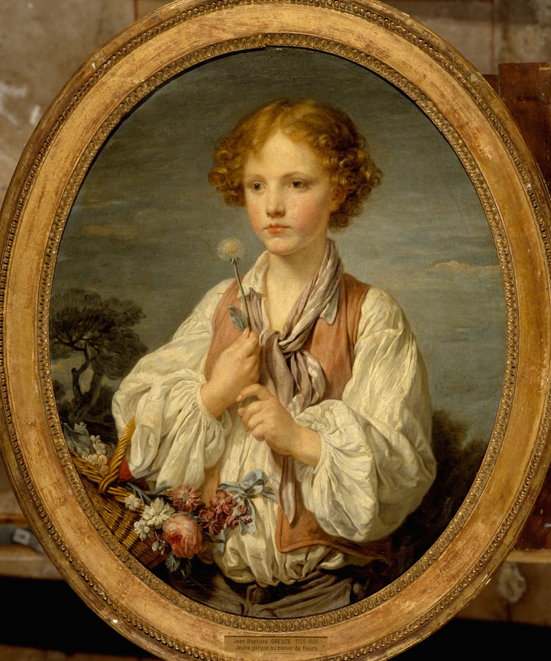 Ung herde som försöker kasta lott för att ta reda på om han är älskad av sin herdeinna - Jean-Baptiste Greuze