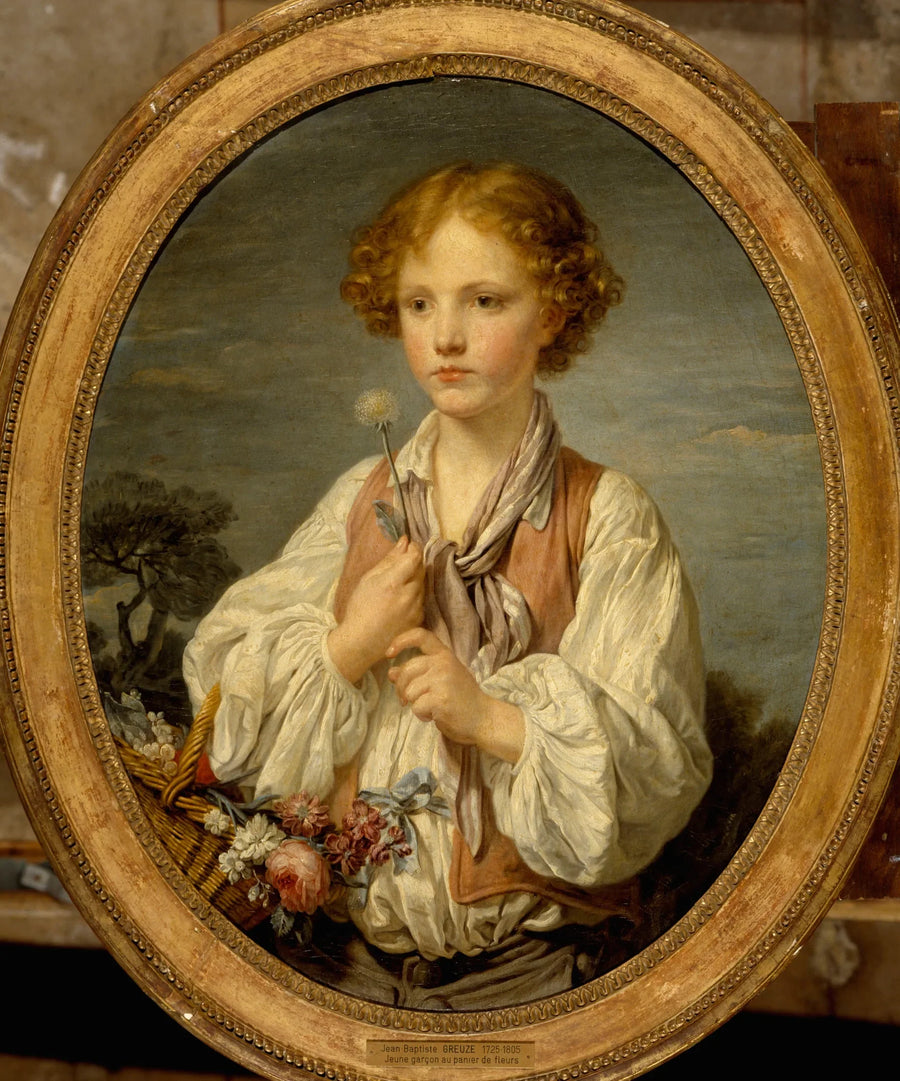 Ung herde som försöker kasta lott för att ta reda på om han är älskad av sin herdeinna - Jean-Baptiste Greuze