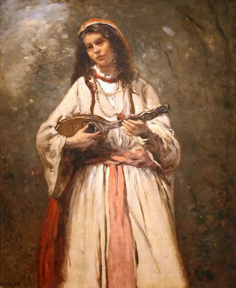 Ung bohem med mandolin - Jean-Baptiste Camille Corot
