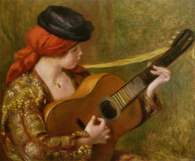 Ung Spanjorska med gitarr - Pierre-Auguste Renoir