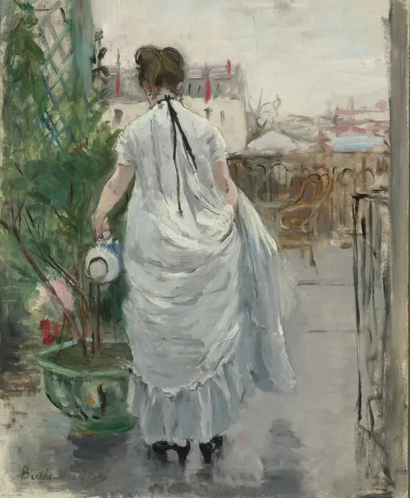 Ung kvinna som vattnar en buske - Berthe Morisot
