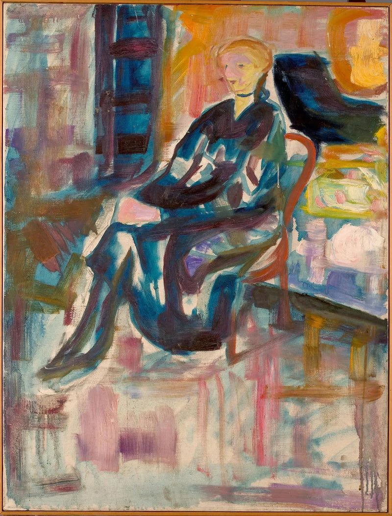 Ung kvinna som sitter - Edvard Munch